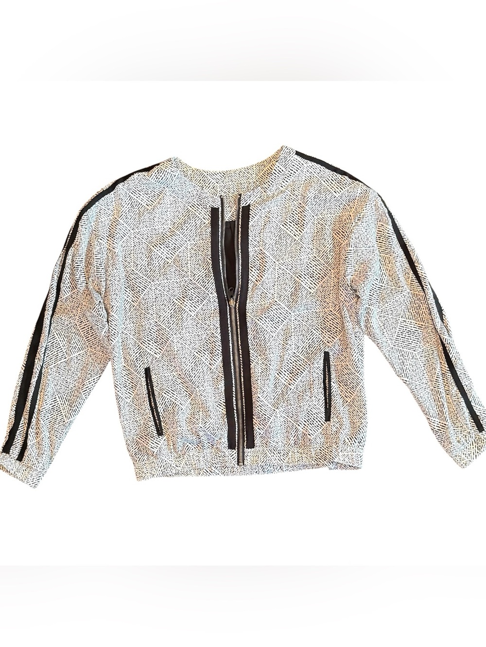 Black and White Zip-Front Jacket